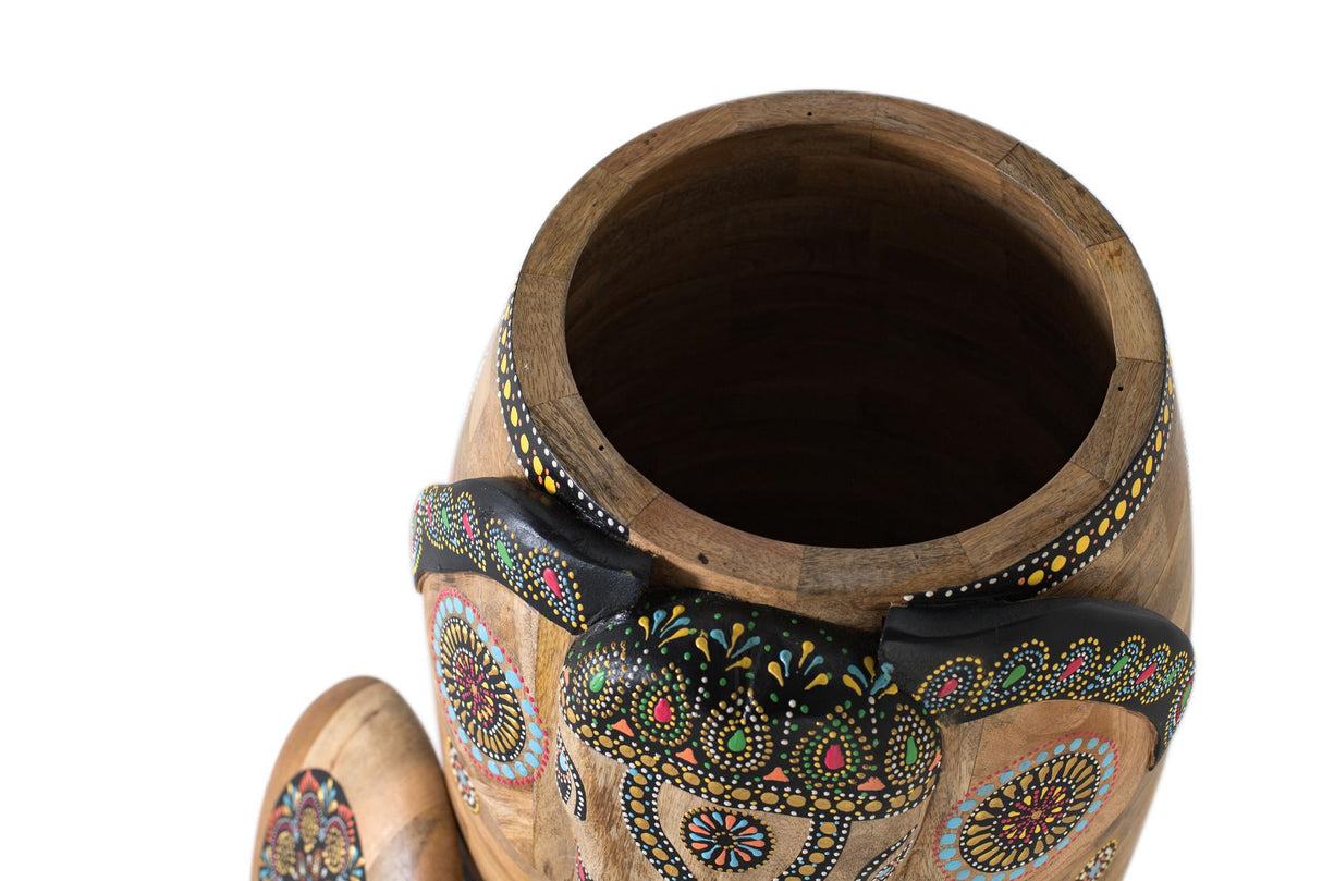 Figurina Decorativa Model Elefant din Lemn de Mango Pictata Manual Giner y Colomer