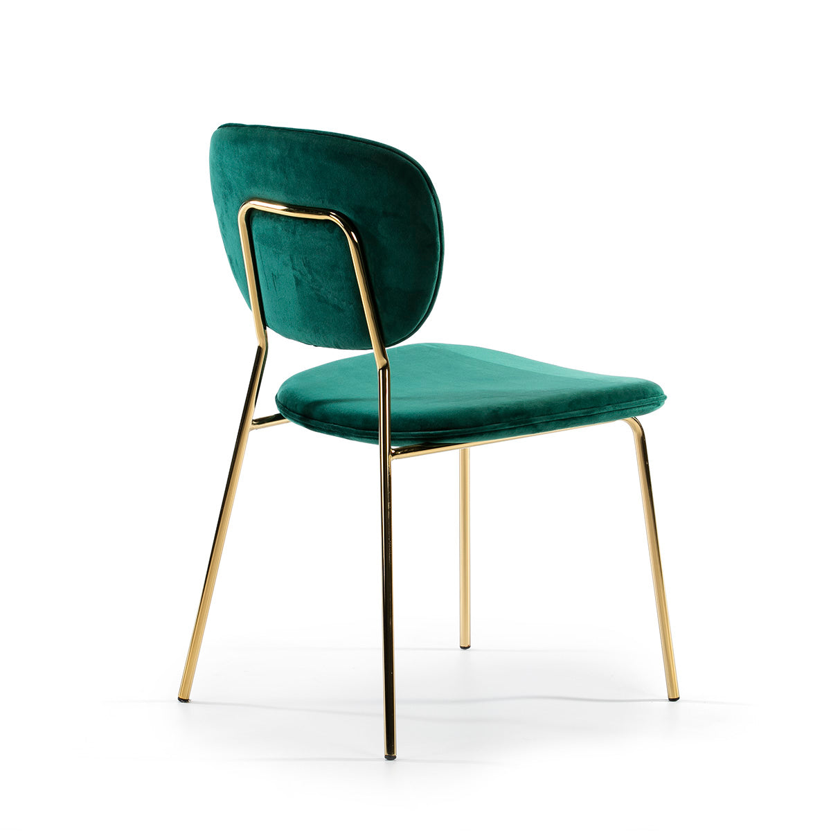 Scaun Verde cu Structura din Metal Aurie Thai Natura