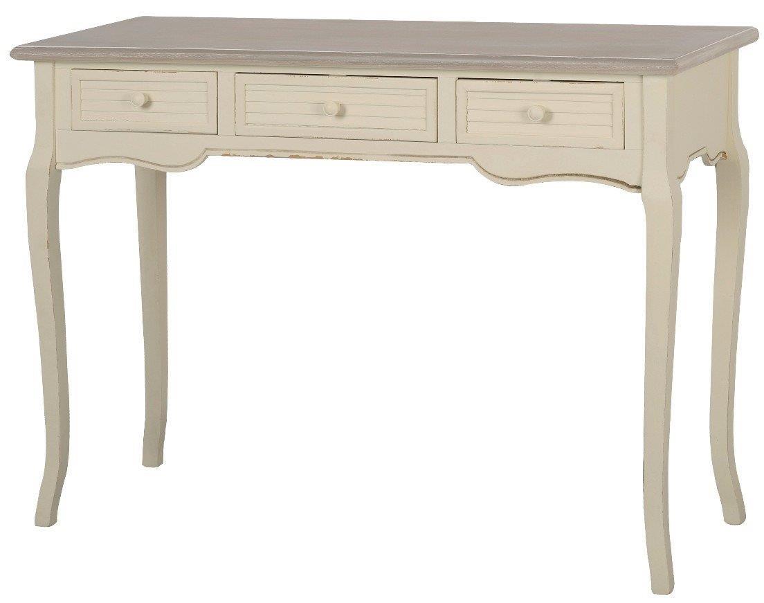 Consola Provence Crem cu Blat Maro Deschis si 3 Sertare Livin Hill