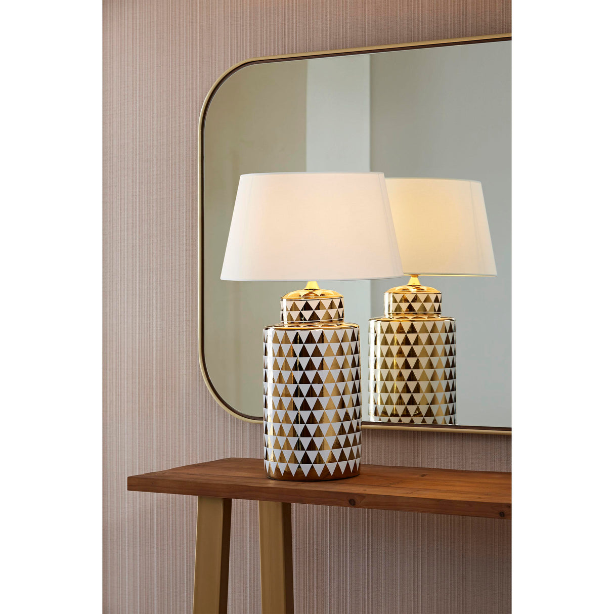 Consola din Lemn Natural Metal Auriu Thai Natura