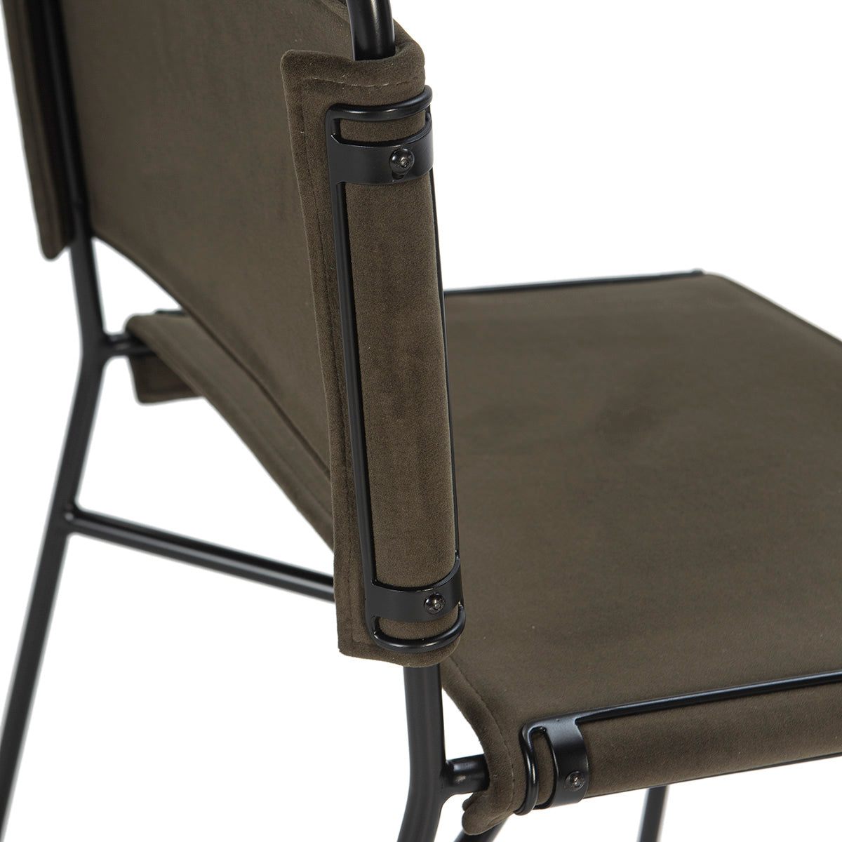 Scaun din Metal Negru Catifea Verde Inchis Thai Natura