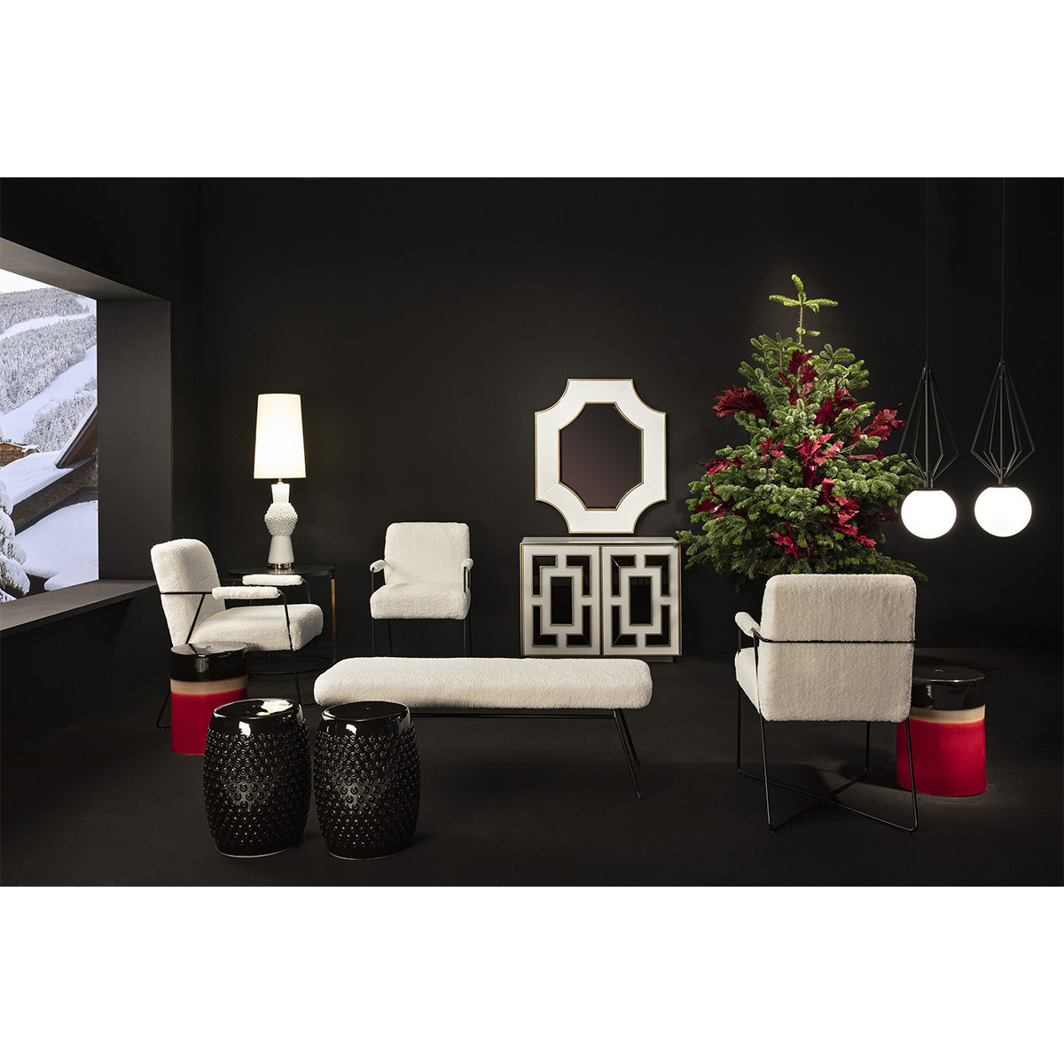 Banca Moderna cu Structura Metalica Tapiterie Alba Thai Natura