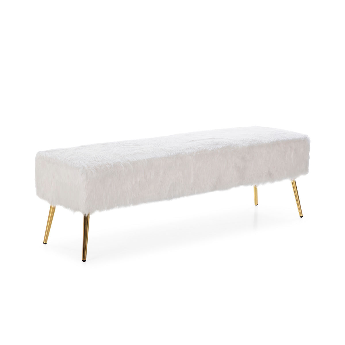 Banca Metal Auriu tesatura Alba 142x43x45 Thai Natura