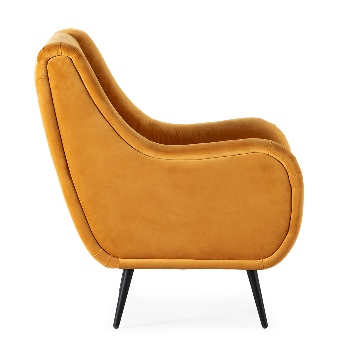 Fotoliu Modern Galben Negru din Material cu Cadru Metalic Thai Natura