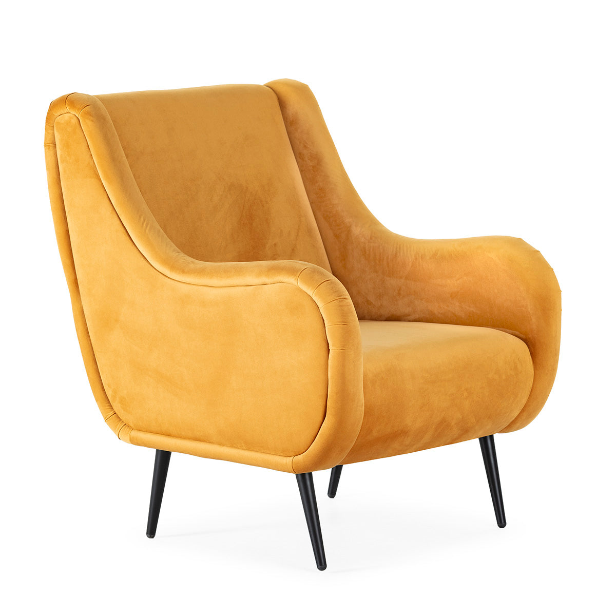 Fotoliu Modern Galben Negru din Material cu Cadru Metalic Thai Natura