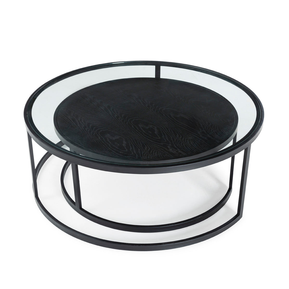 Masa de Cafea din Stejar cu Suport Metalic Thai Natura