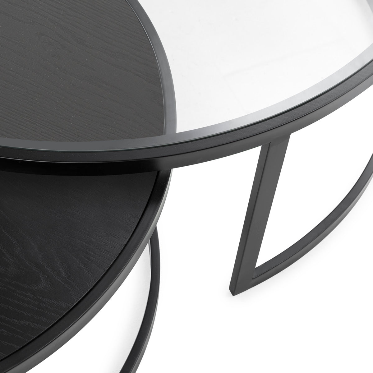 Masa de Cafea din Stejar cu Suport Metalic Thai Natura