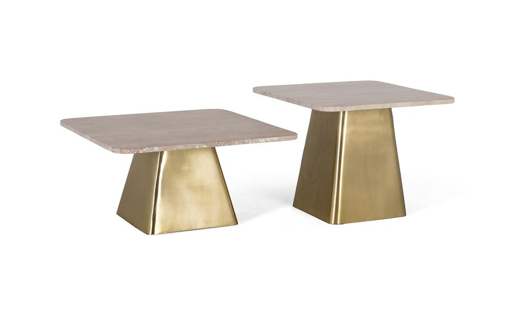 Set Mese de Cafea cu Blat de Marmura si Baza de Metal pentru un Decor Modern Giner y Colomer