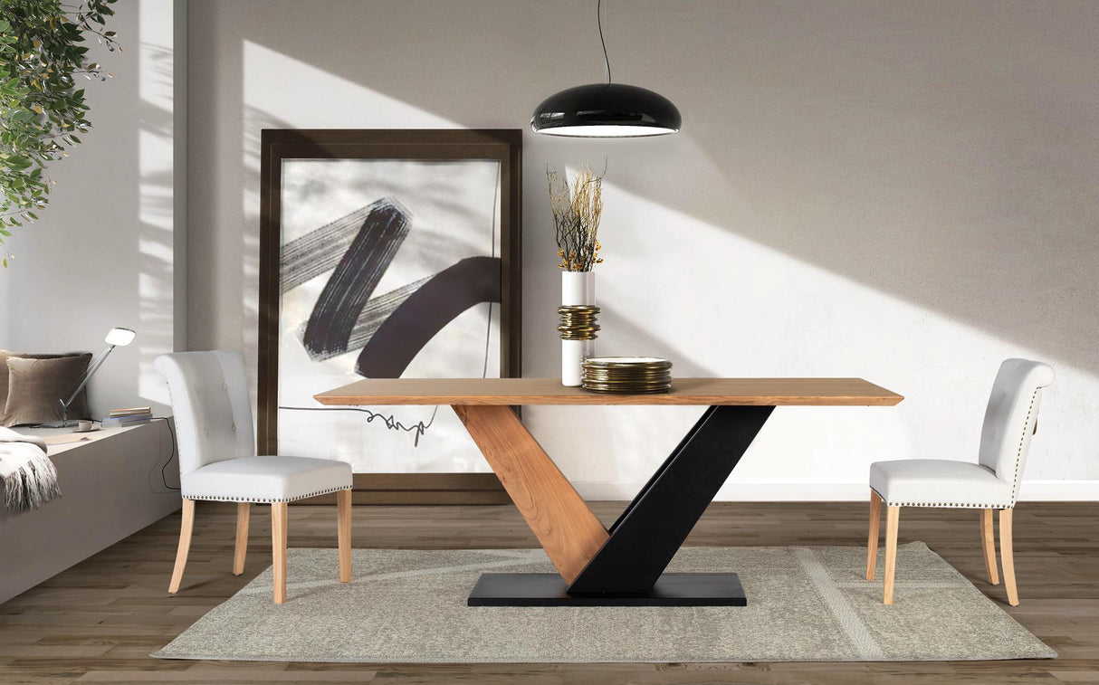 Masa de Dining din Lemn de Acacia si Metal Giner y Colomer