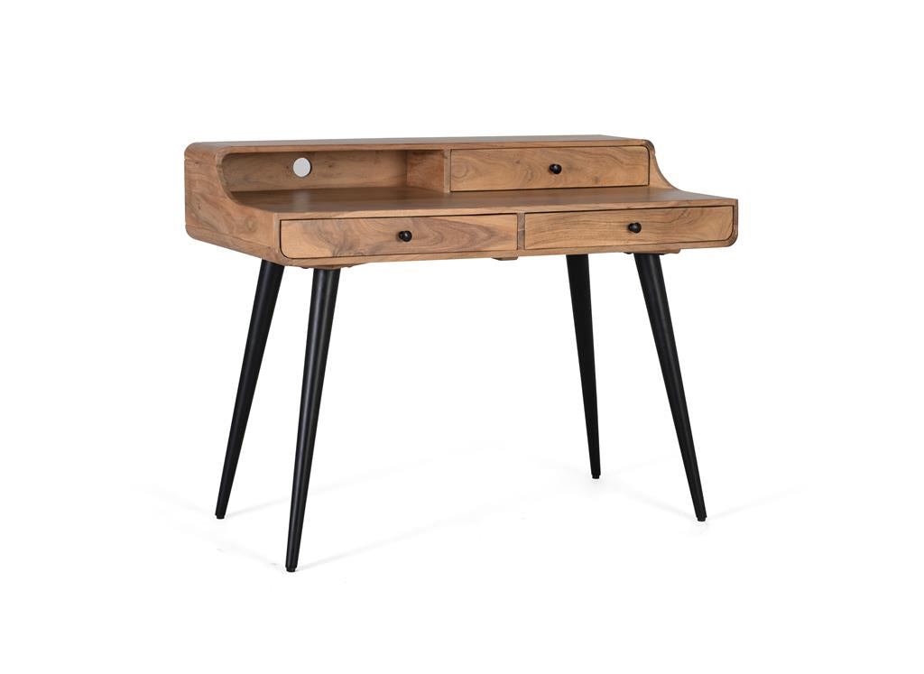 Birou cu 3 Sertare din Lemn de Acacia si Metal Giner y Colomer