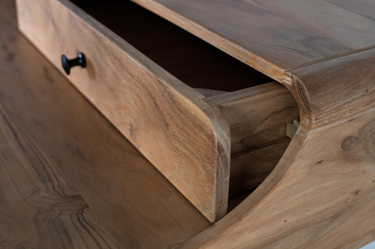 Birou cu 3 Sertare din Lemn de Acacia si Metal Giner y Colomer