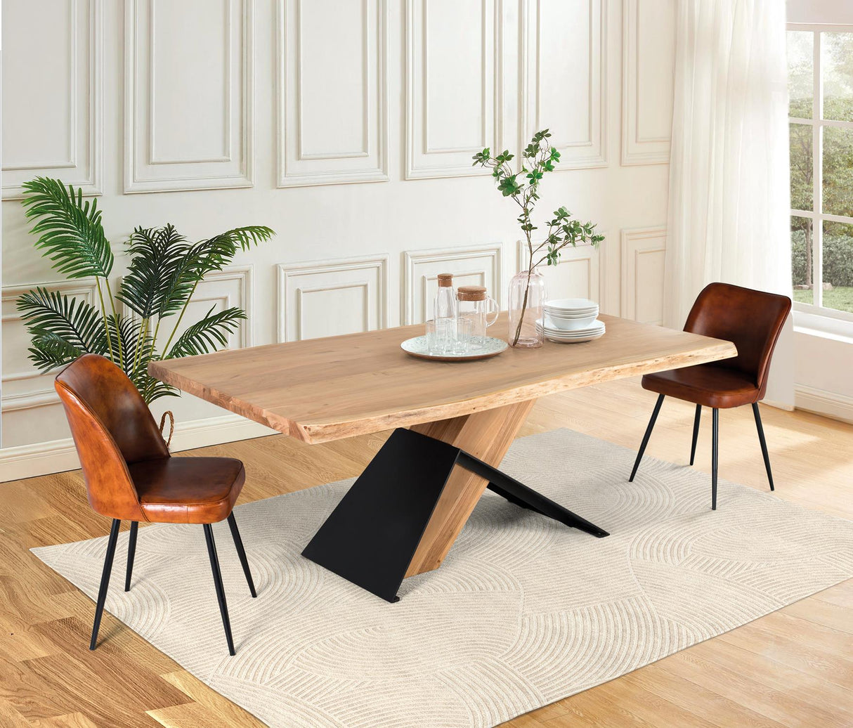 Masa de Dining Juliete din Lemn de Acacia si Metal 100 x 200 Giner y Colomer