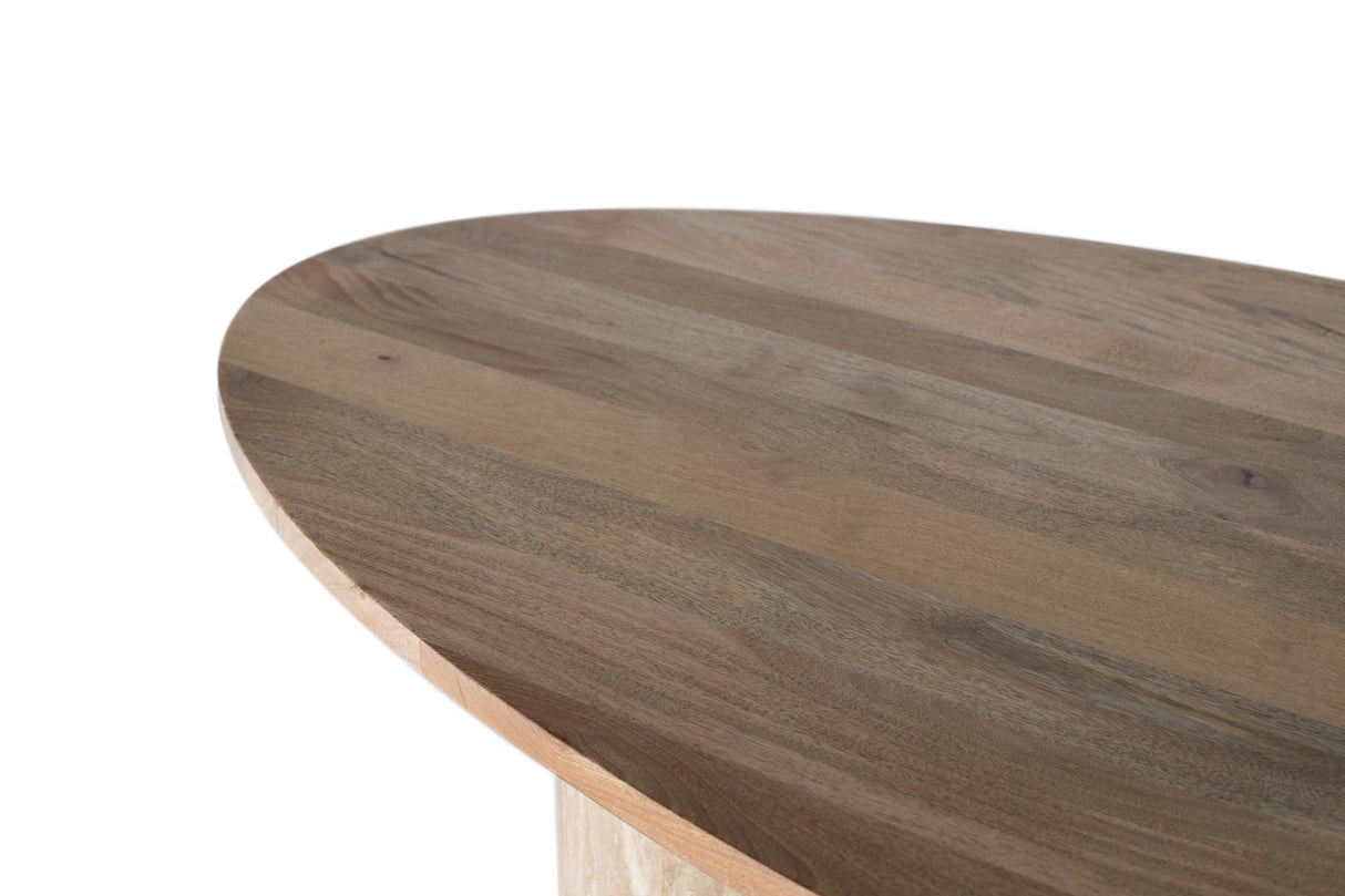 Masa Ovala de Dining Lucia din Lemn de Mango si Marmura Giner y Colomer