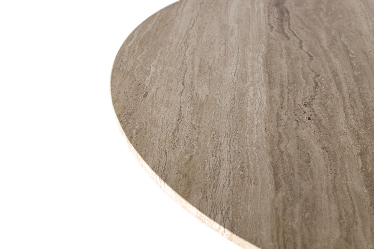 Masa de Dining Trestavere din Marmura Travertin si Metal Giner y Colomer