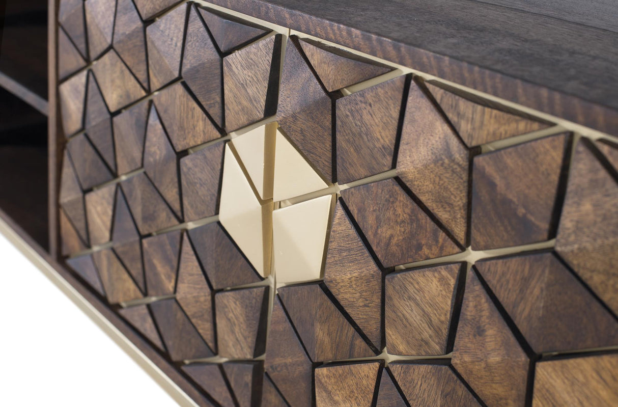 Comoda TV Alicante din Lemn de Mango cu Baza Metalica Giner y Colomer