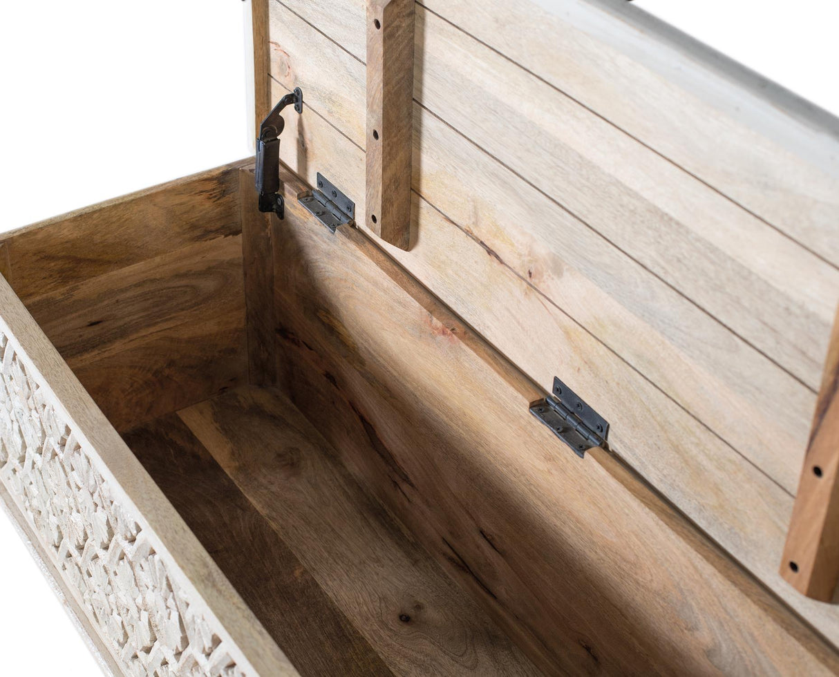 Cufar din Lemn de Mango cu Capac Superior si Depozitare Mare Giner y Colomer