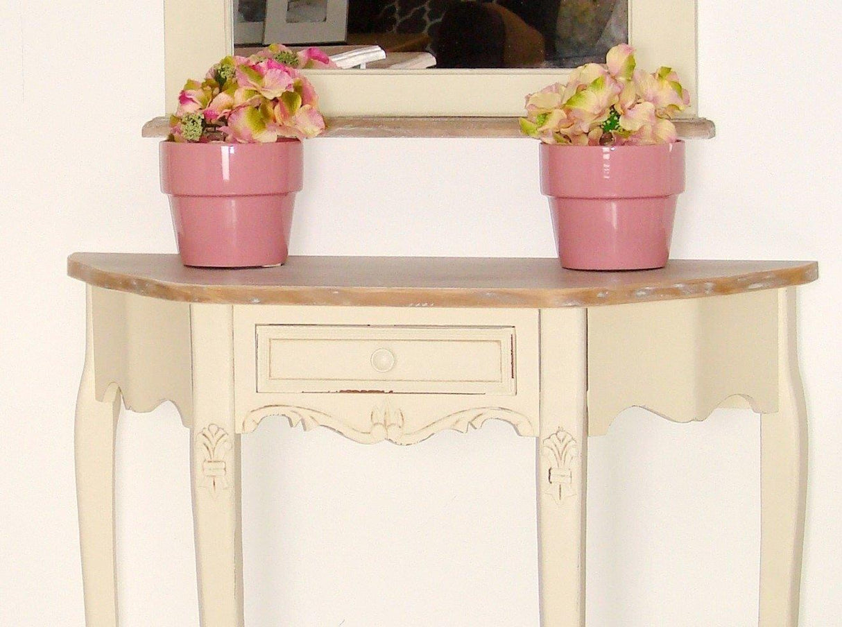 Consola Stil Provensal Crem cu Blat Maro Livin Hill