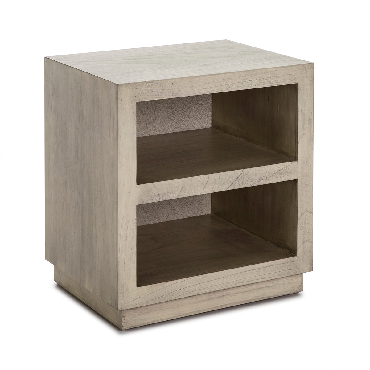 Noptiera din Lemn Gri Voalat cu Sertar Spatiu de Depozitare Deschis Thai Natura