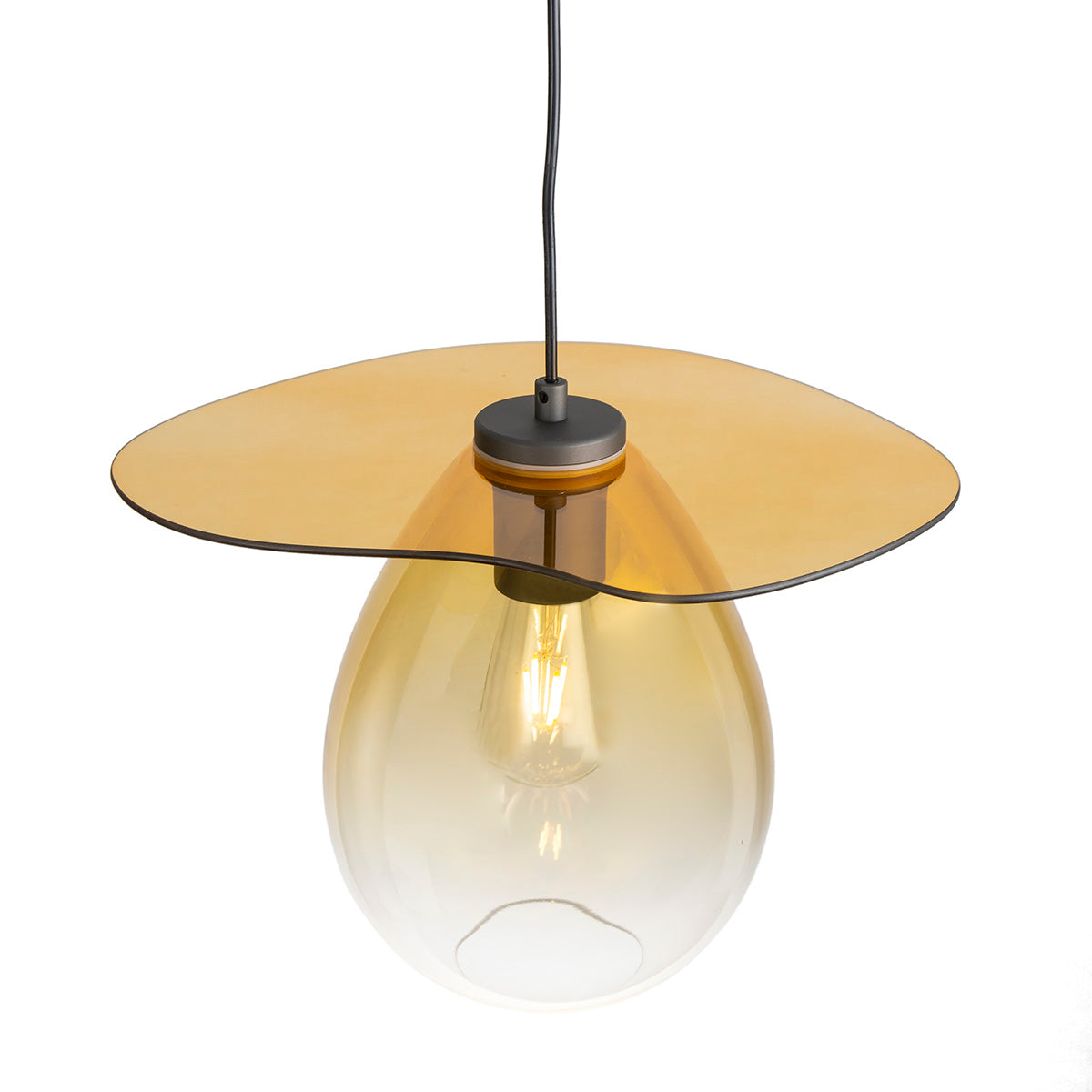 Lustra din Metal Sticla Chihlimbar Thai Natura