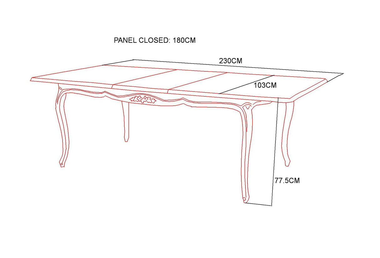 Masa Extensibila din Lemn cu Picioare Sculptate Livin Hill