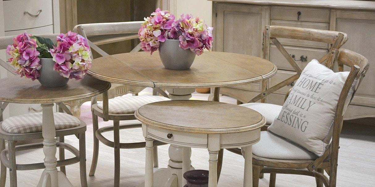 Scaun din Lemn cu Spatar Incrucisat si Picioare Sculptate in Stilul Provence Livin Hill