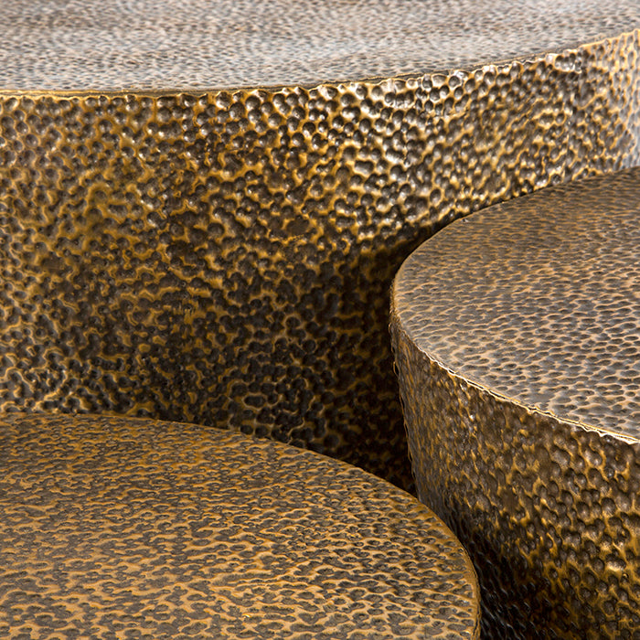 Set de 3 Mese Laterale din Metal cu Finisaj de Alama Thai Natura