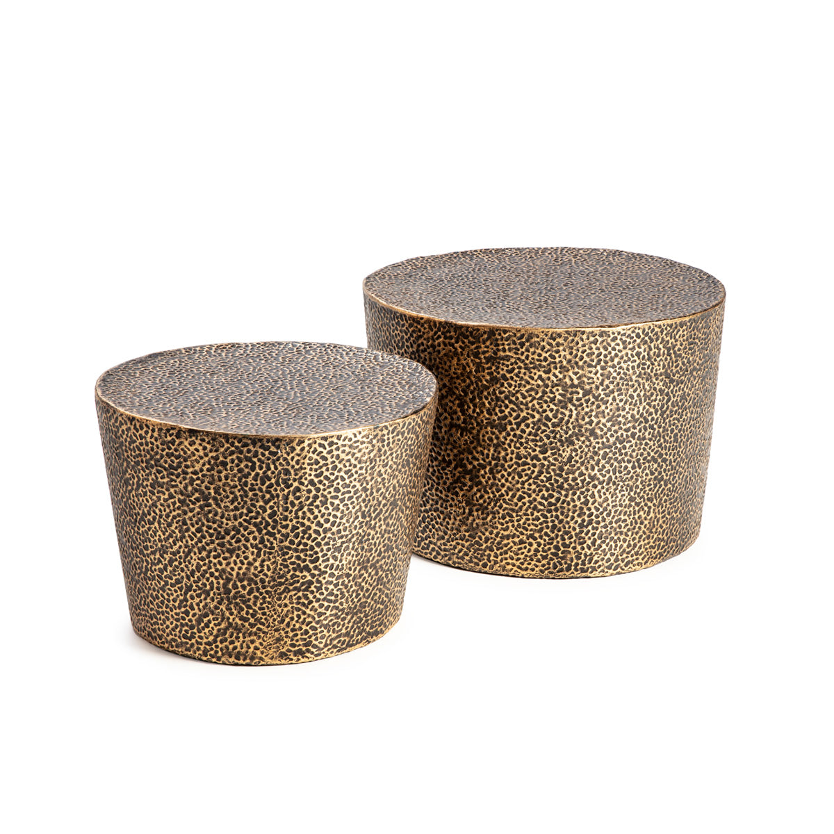 Set de 2 Mese Laterale din Metal Auriu Negru Thai Natura