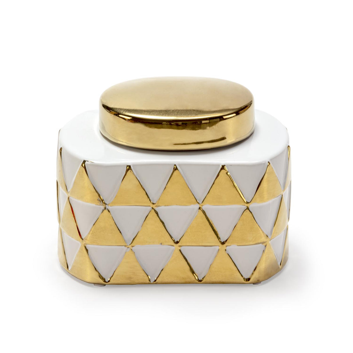 Vaza Ceramica Alba cu Accente Aurii Thai Natura