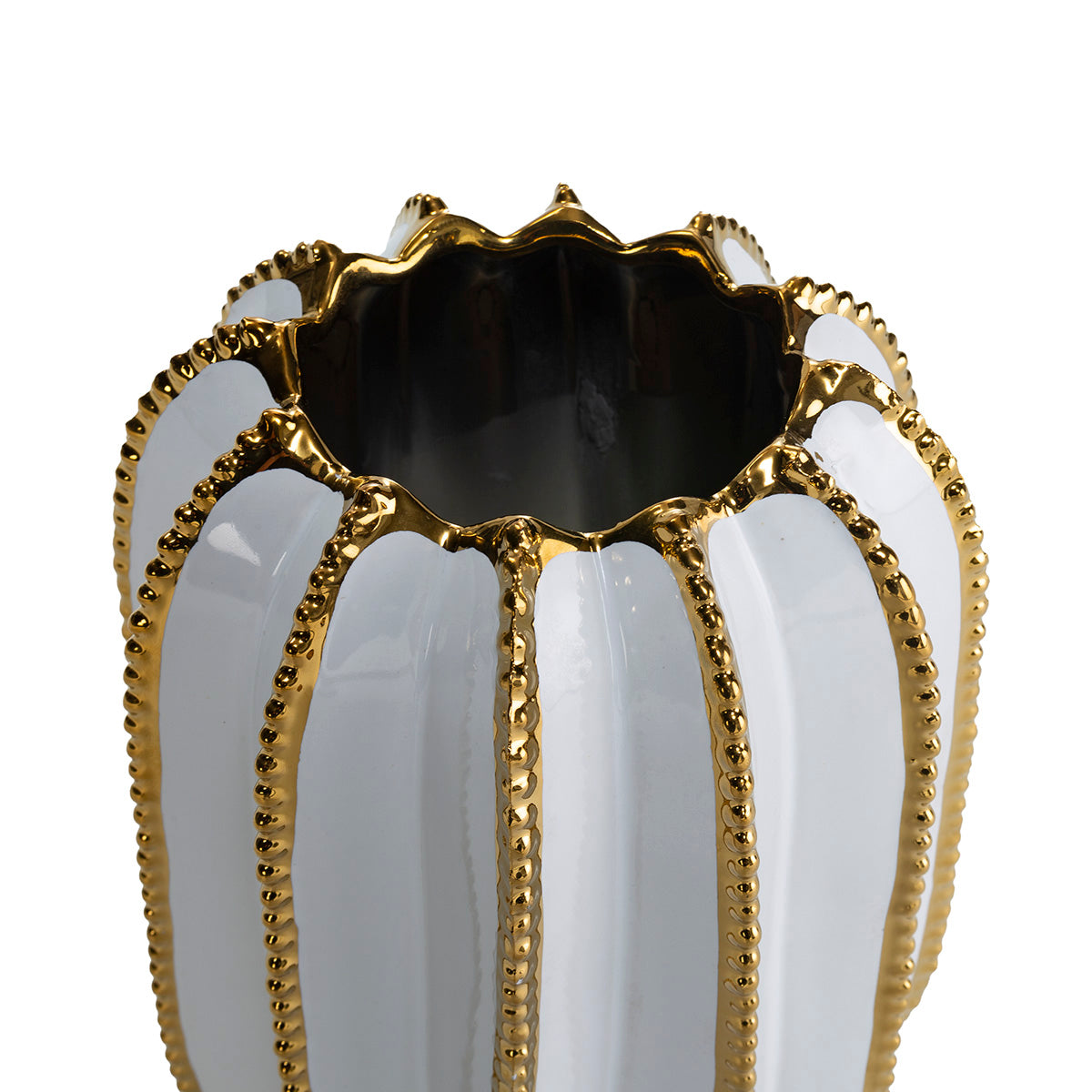 Vas Ceramic Alb Auriu Thai Natura