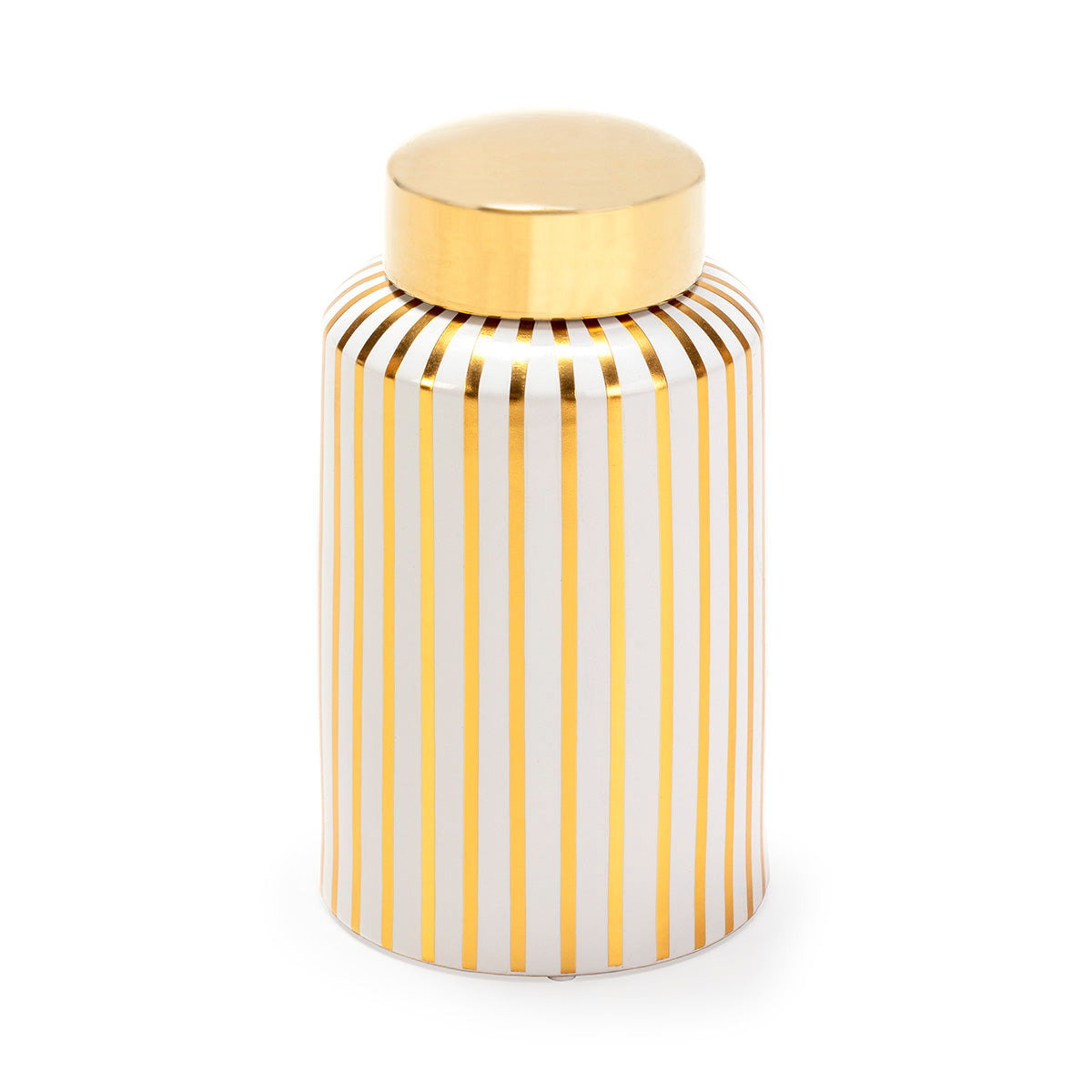 Vaza Ceramica Alba cu Accente Aurii Thai Natura