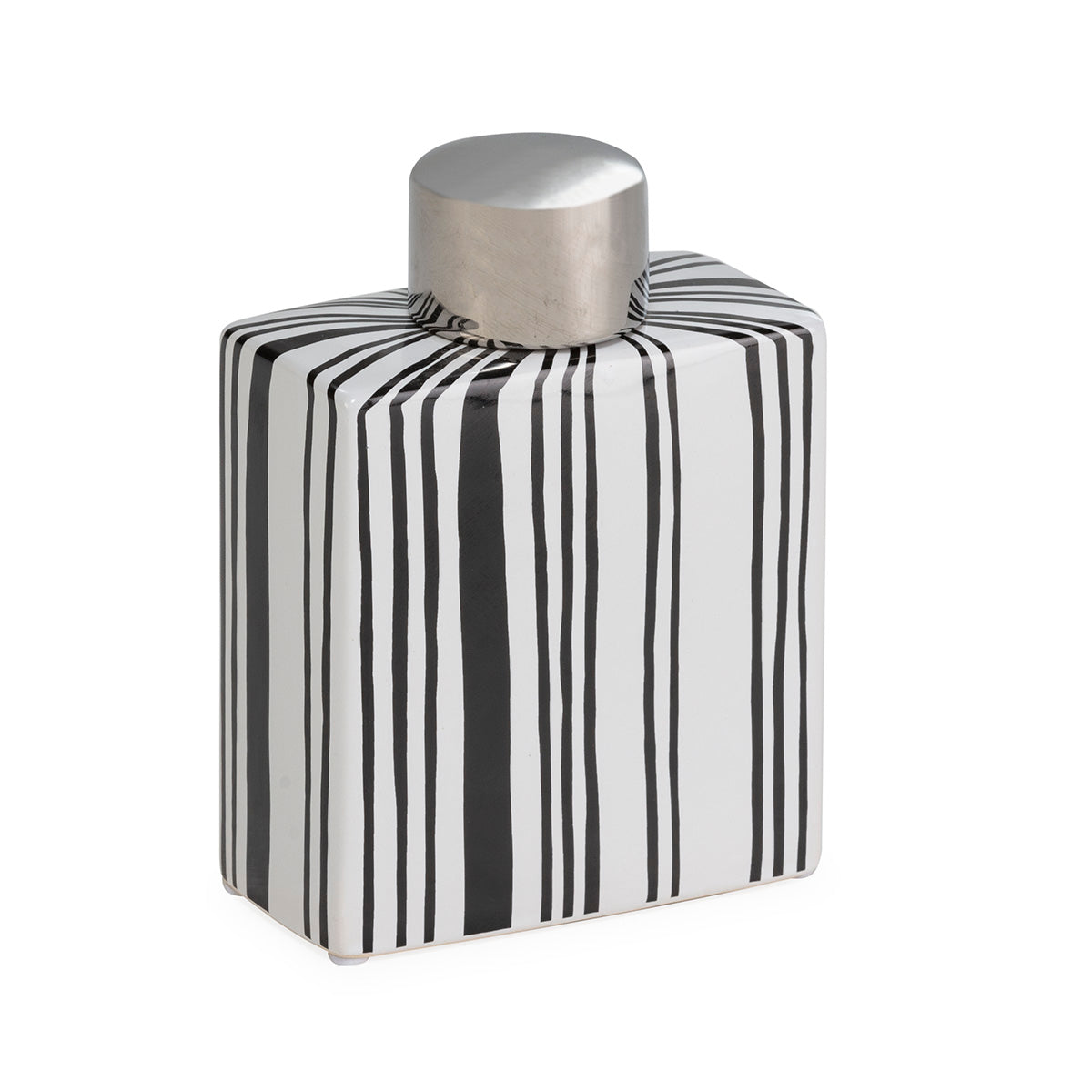 Vas Ceramic Alb Negru Argintiu Thai Natura