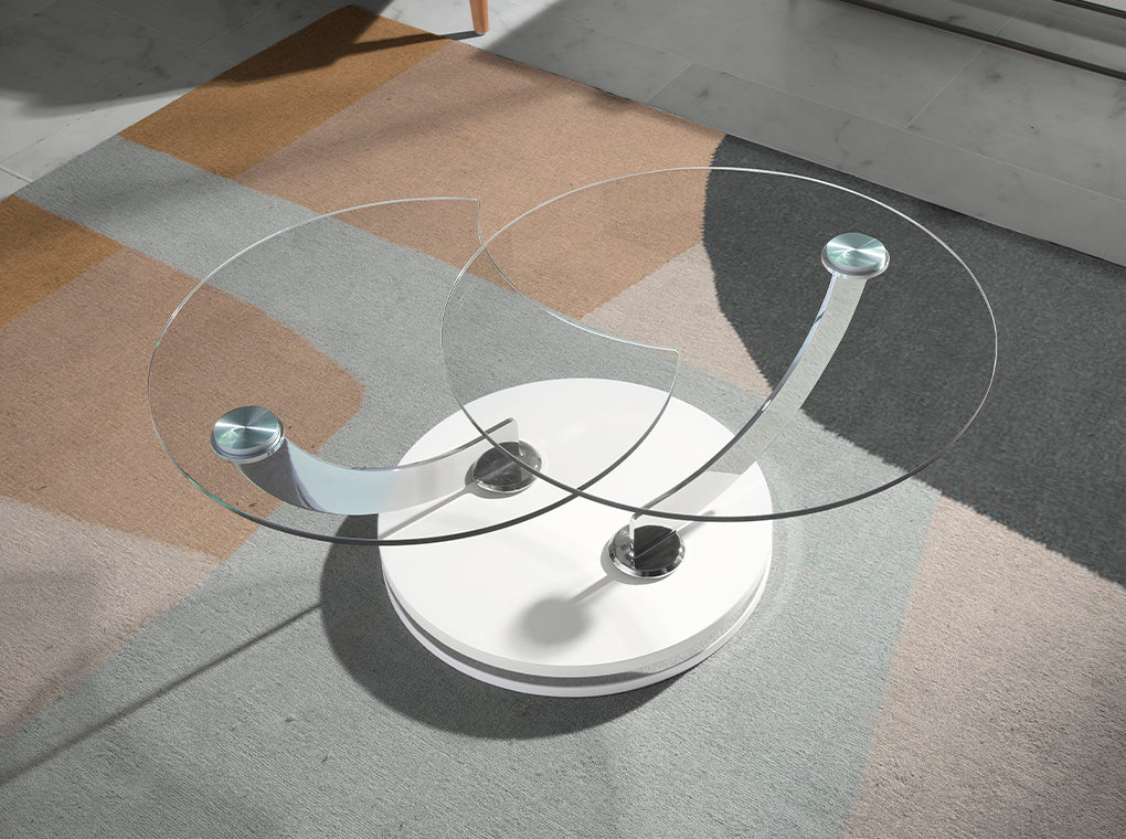 Masa de Cafea din Sticla cu Suport Metalic Angel Cerda