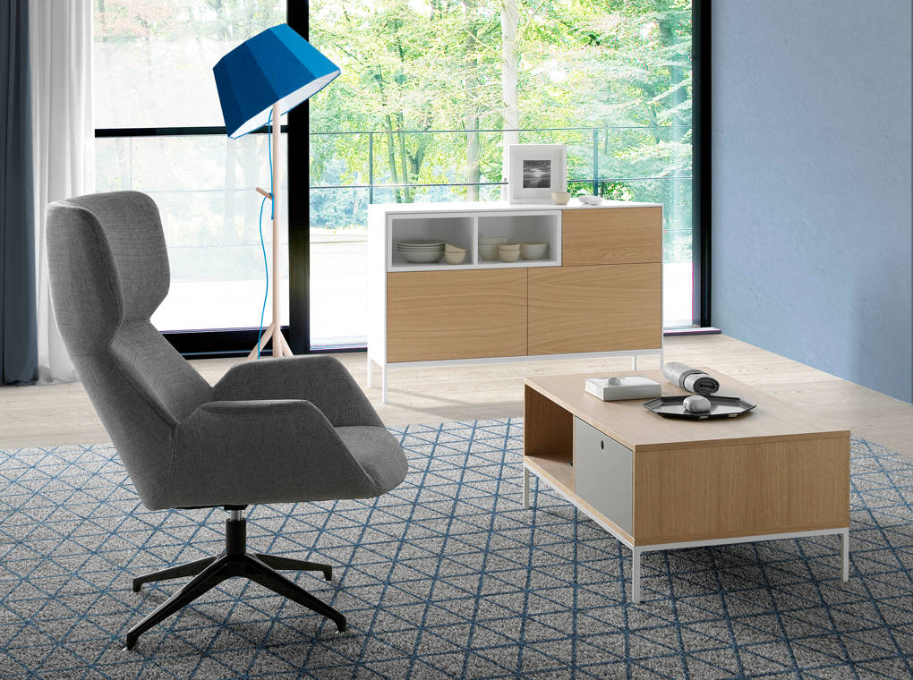 Masa de Cafea din Stejar cu Suport Metalic Angel Cerda