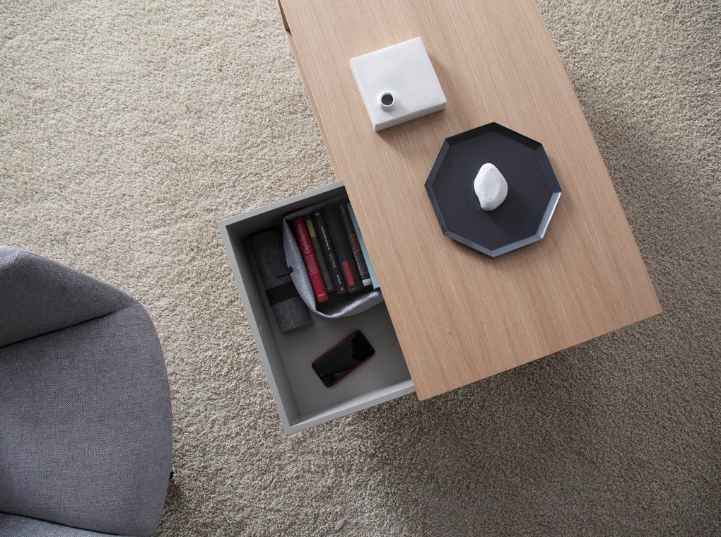 Masa de Cafea din Stejar cu Suport Metalic Angel Cerda