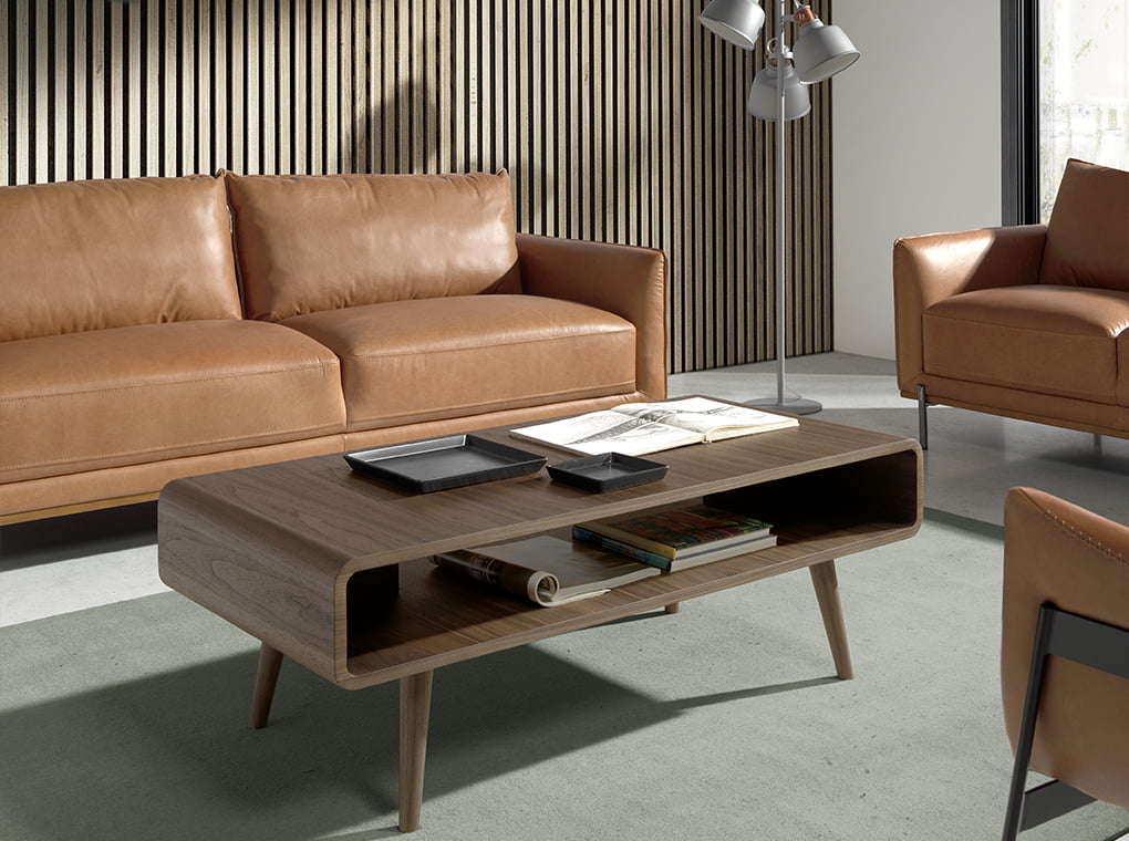 Masa de Cafea din Nuc cu Suport pentru Reviste Angel Cerda