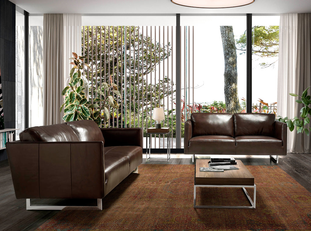 Masa de Cafea din Nuc cu Structura din Otel Inoxidabil Angel Cerda