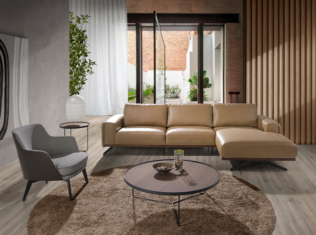 Masa de Cafea din Nuc cu Suport Metalic Angel Cerda