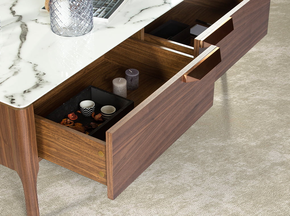 Masa de Cafea din Fibra de Sticla cu Efect de Marmura Angel Cerda