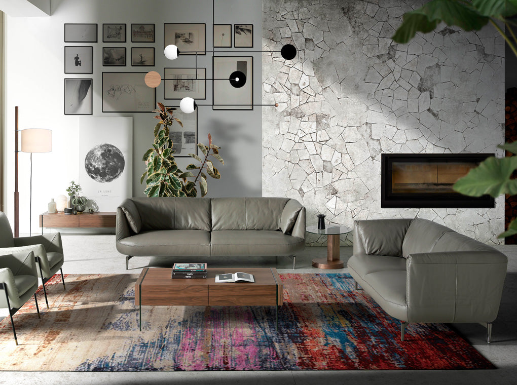 Masa de Cafea din Lemn Furnir de Nuc cu Picioare din Sticla Securizata Angel Cerda