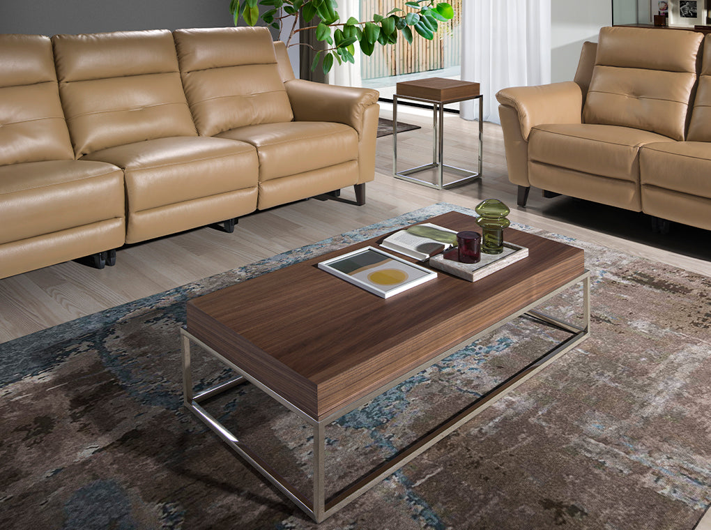 Masa Laterala din Nuc cu Suport Metalic Angel Cerda