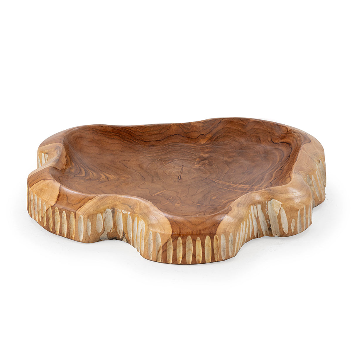 Bol din Lemn de Tec Servit Decorare Thai Natura