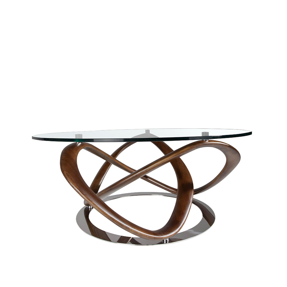 Masa de Cafea din Sticla Securizata si Lemn de Nuc Angel Cerda