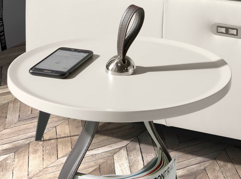 Masa Laterala cu Piele Ecologica Maro Ciocolata Angel Cerda