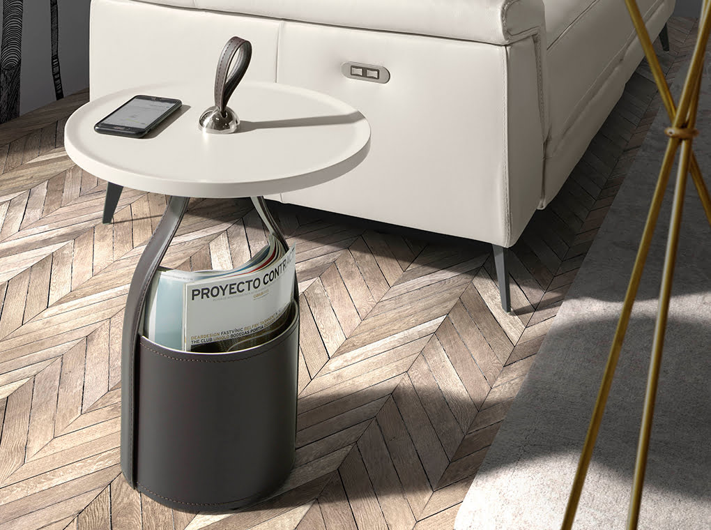 Masa Laterala cu Piele Ecologica Maro Ciocolata Angel Cerda