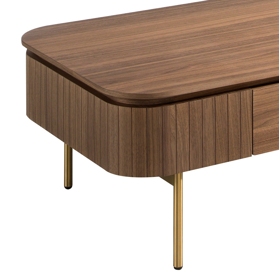 Masa de Cafea din Nuc cu Suport Auriu Angel Cerda