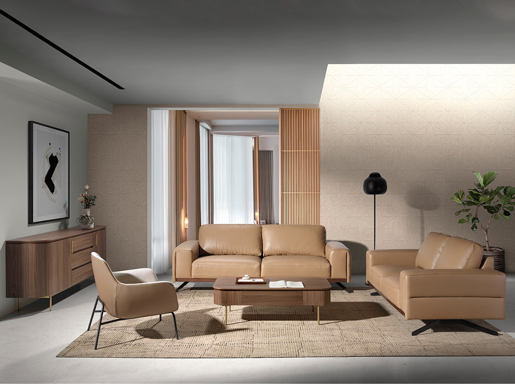 Masa de Cafea din Nuc cu Suport Auriu Angel Cerda