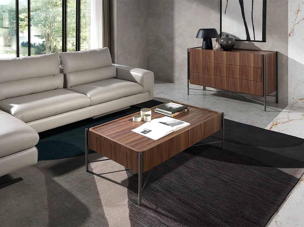 Masa de Cafea din Stejar cu Suport Metalic Angel Cerda