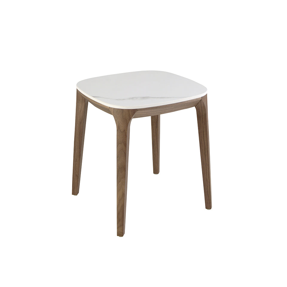 Masa Laterala din Portelan Marmorat si Nuc Angel Cerda