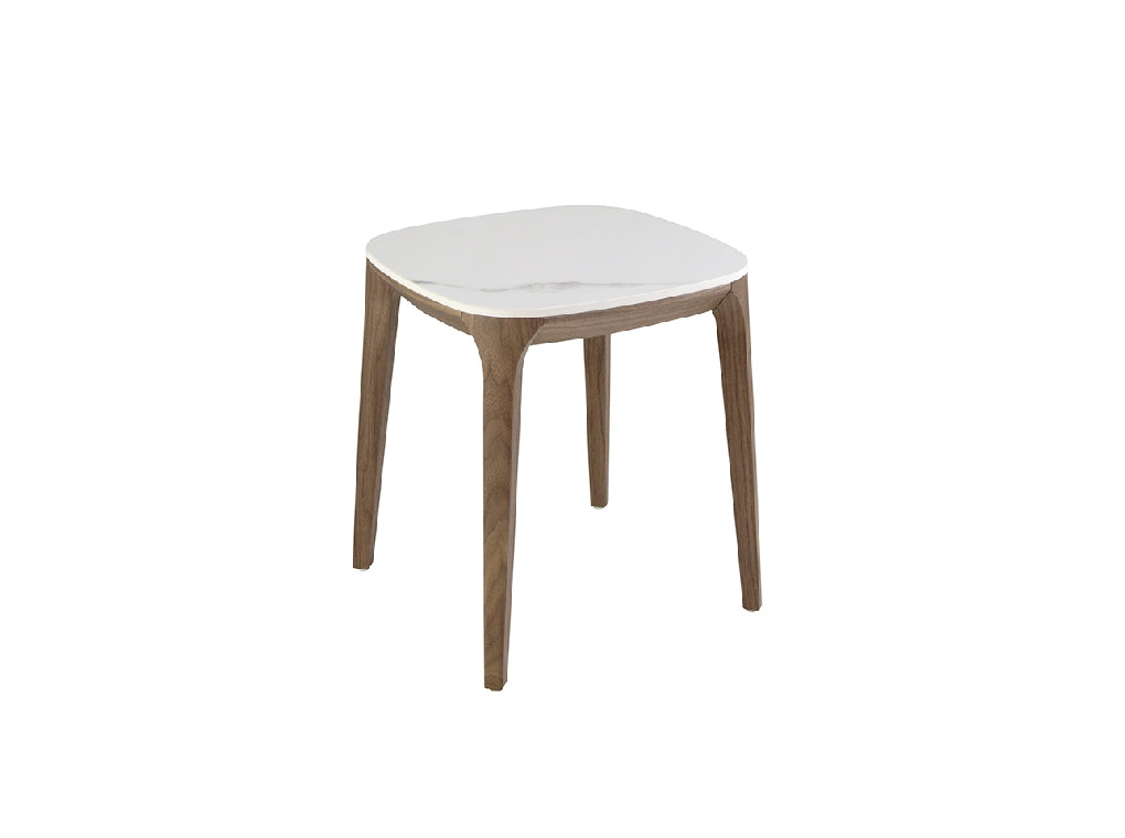 Masa Laterala din Portelan Marmorat si Nuc Angel Cerda