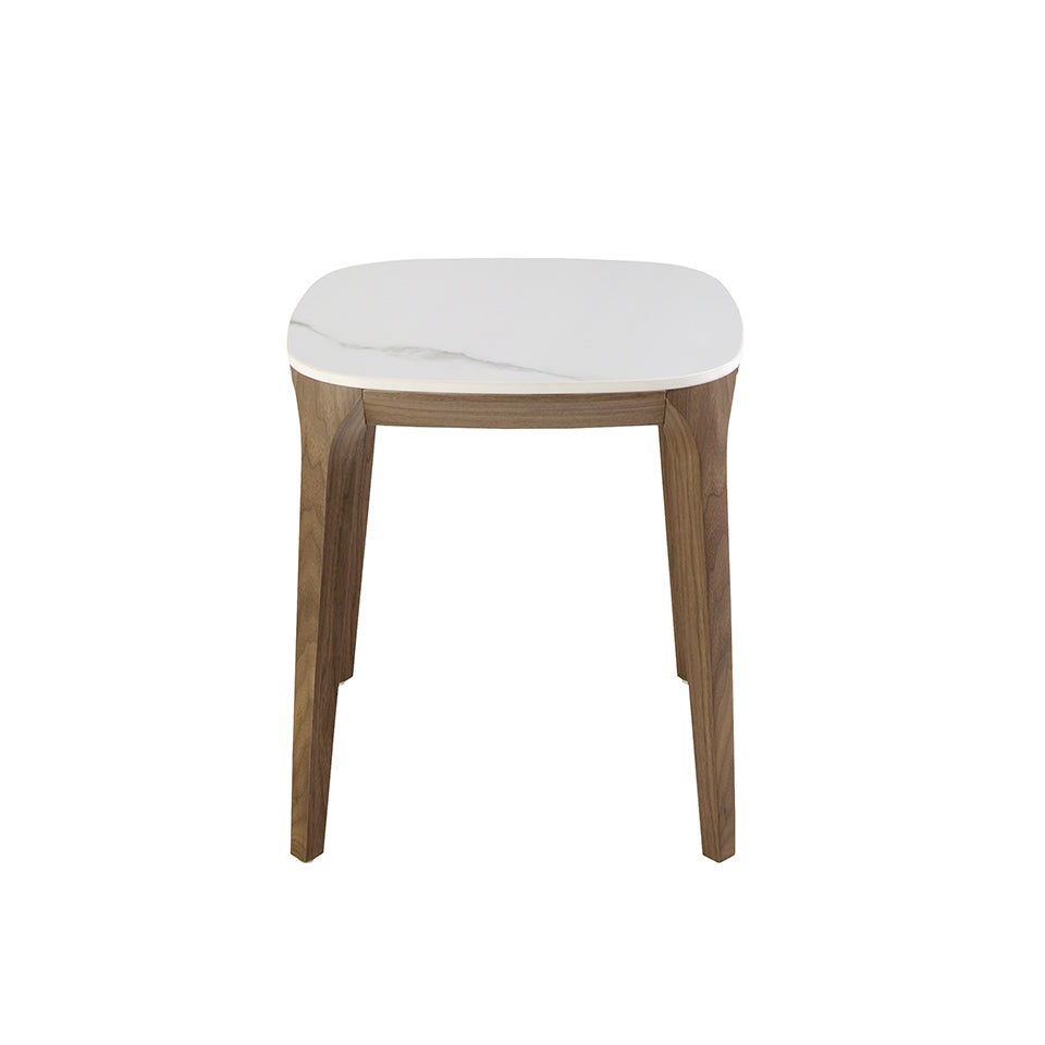 Masa Laterala din Portelan Marmorat si Nuc Angel Cerda